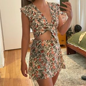 Floral Fruits Tie Front Top and Skort Set from Abercrombie (NWOT)